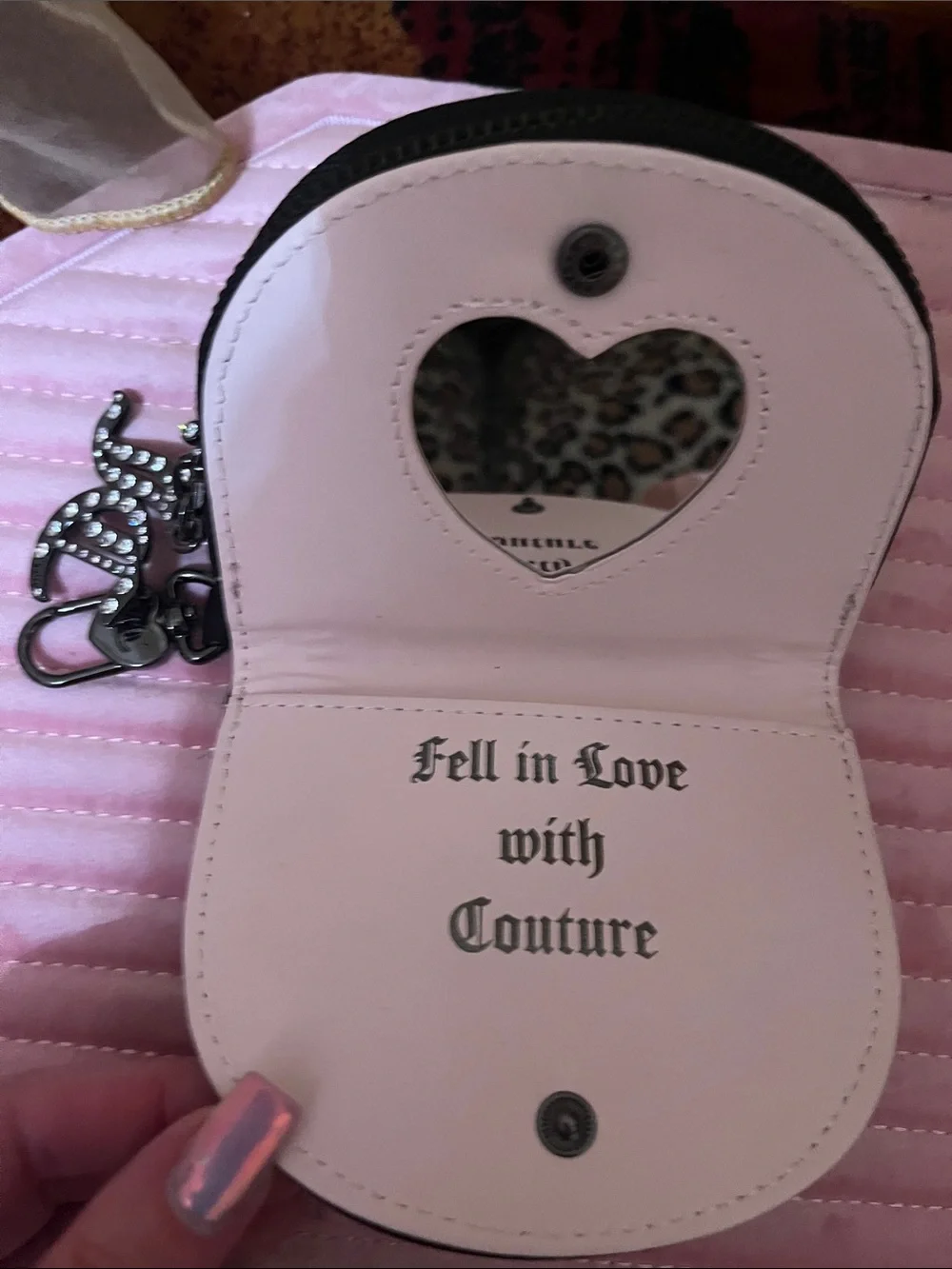 Juicy couture Crystal Embellished Black Coin Pouch